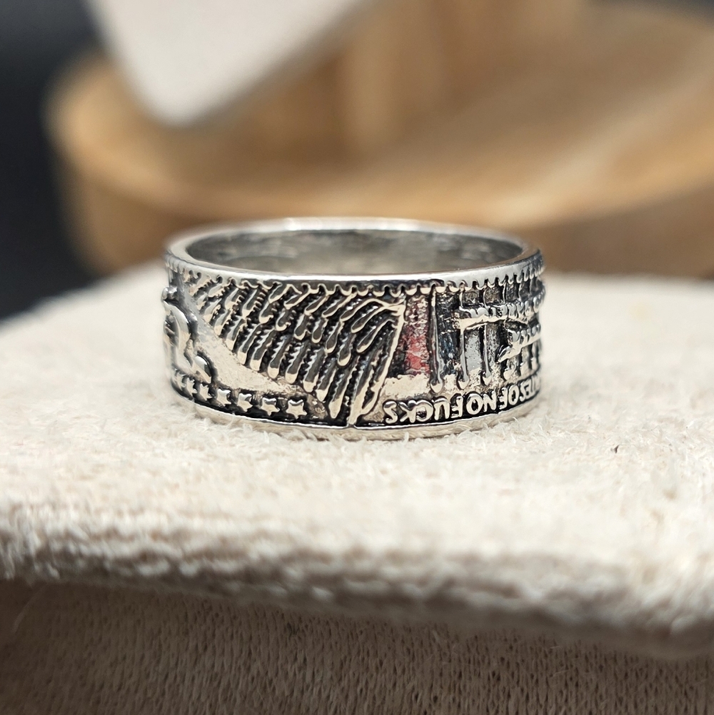 Silver Engraved Ring (2197) - Picture 2 of 3
